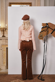 Peach Pink Shimmer Lace Cardigan