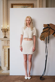 Ivory Sequin Midi Skirt