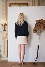 Sequin Pocket Detail Navy Knit Cardigan