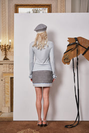 Light Blue Knit Faux-Layered Top