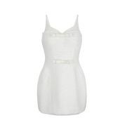 White lace-trimmed nightgown on a white background