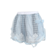 Light Blue Layered Mesh Shorts