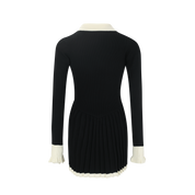 Black Colorblock Polo Dress
