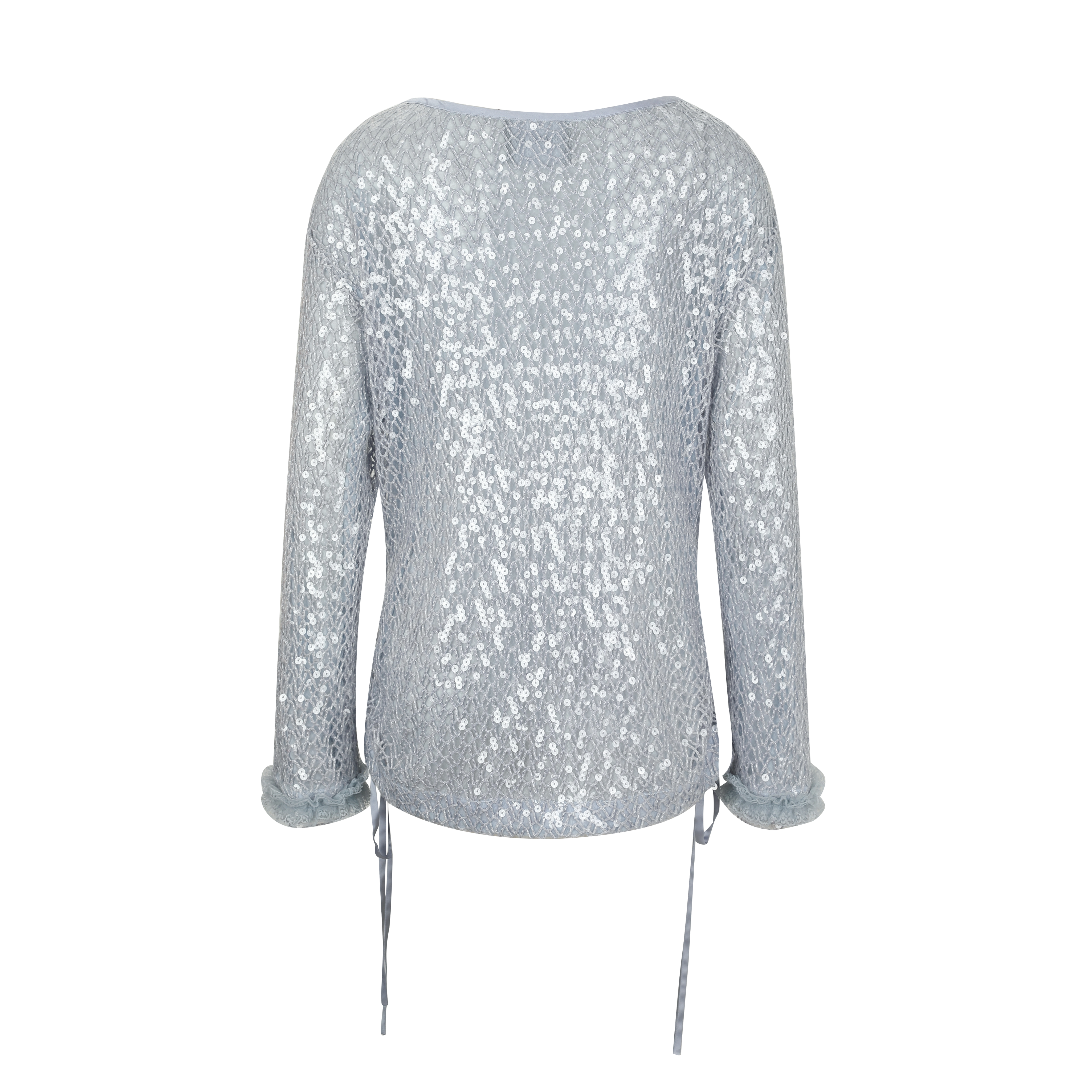 Light Blue Sequin Fishnet Cover-Up