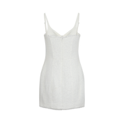 White Pearl-Embellished Dress