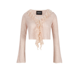 Peach Pink Shimmer Lace Cardigan