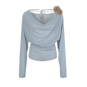 Light Blue Two-Way Wear Floral Chain Top